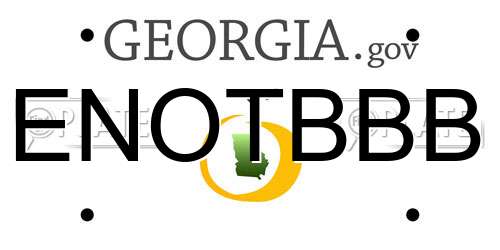 ENOTBBB Georgia License Plate