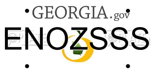 ENOZSSS Georgia License Plate