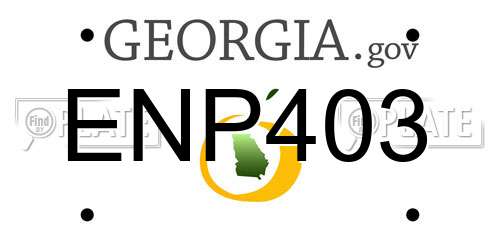 ENP403 Georgia License Plate