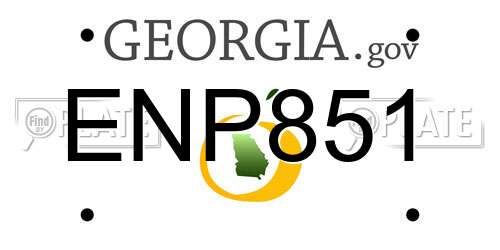 ENP851 Georgia License Plate