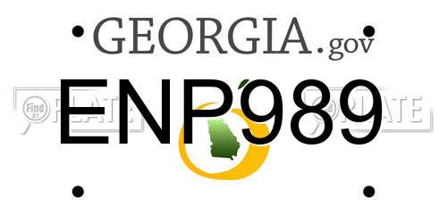ENP989 Georgia License Plate