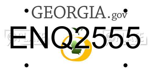 ENQ2555 Georgia License Plate