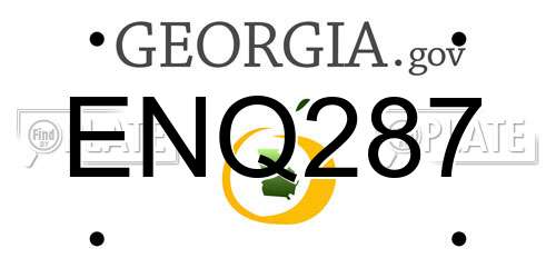 ENQ287 Georgia License Plate