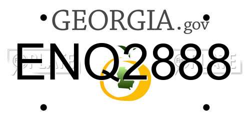 ENQ2888 Georgia License Plate