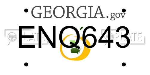ENQ643 Georgia License Plate