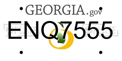 ENQ7555 Georgia License Plate