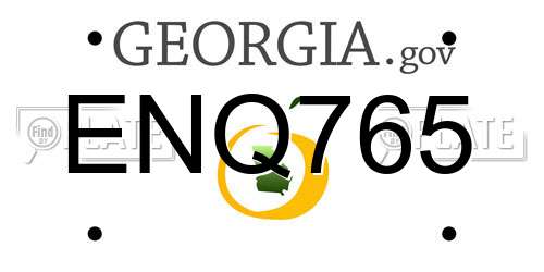 ENQ765 Georgia License Plate