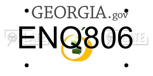 ENQ806 Georgia License Plate