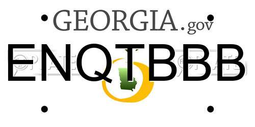 ENQTBBB Georgia License Plate