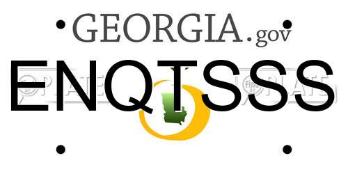 ENQTSSS Georgia License Plate