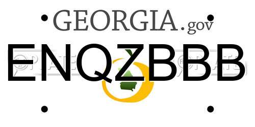 ENQZBBB Georgia License Plate