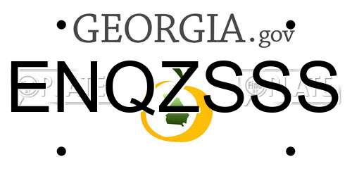 ENQZSSS Georgia License Plate