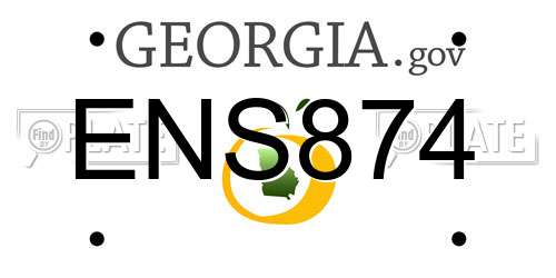 ENS874 Georgia License Plate