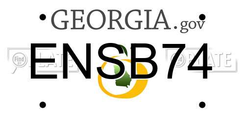 ENSB74 Georgia License Plate