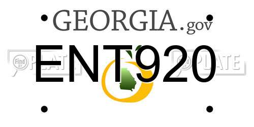ENT920 Georgia License Plate