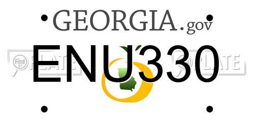 ENU330 Georgia License Plate