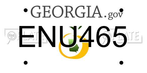 ENU465 Georgia License Plate