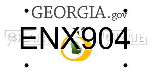 ENX904 Georgia License Plate