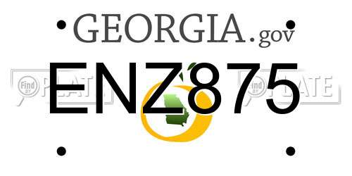 ENZ875 Georgia License Plate