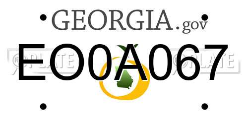 EO0A067 Georgia License Plate