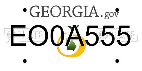 EO0A555 Georgia License Plate