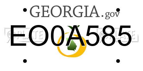 EO0A585 Georgia License Plate