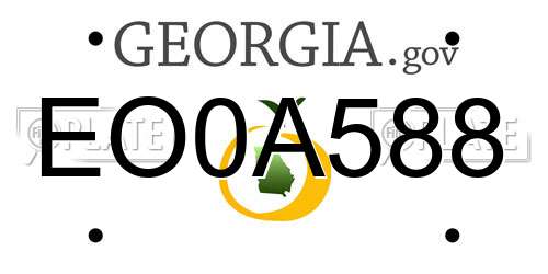 EO0A588 Georgia License Plate