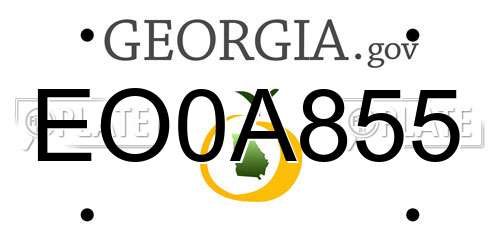 EO0A855 Georgia License Plate