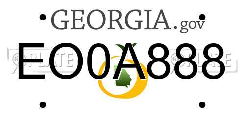 EO0A888 Georgia License Plate
