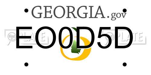 EO0D5D Georgia License Plate