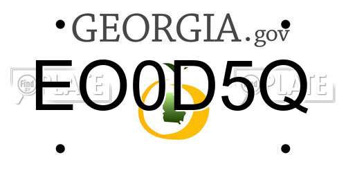 EO0D5Q Georgia License Plate
