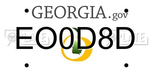 EO0D8D Georgia License Plate