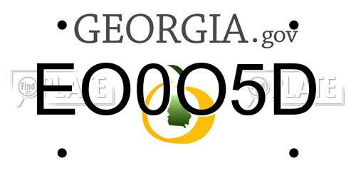 EO0O5D Georgia License Plate
