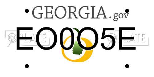 EO0O5E Georgia License Plate