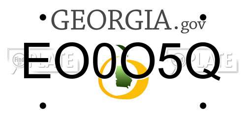 EO0O5Q Georgia License Plate