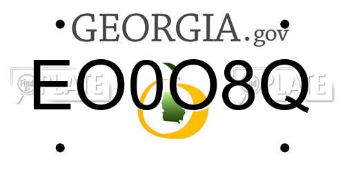 EO0O8Q Georgia License Plate