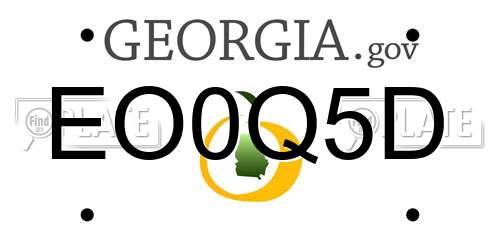 EO0Q5D Georgia License Plate