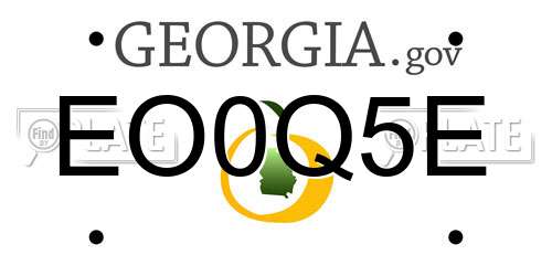 EO0Q5E Georgia License Plate