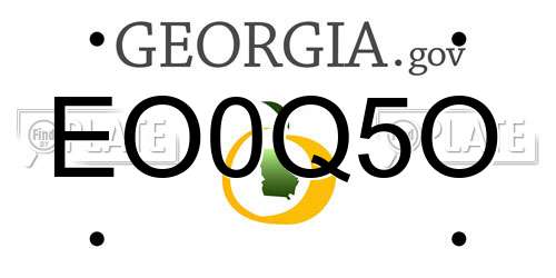EO0Q5O Georgia License Plate