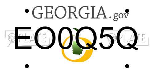 EO0Q5Q Georgia License Plate