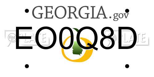 EO0Q8D Georgia License Plate