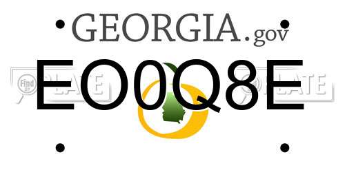 EO0Q8E Georgia License Plate