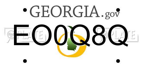 EO0Q8Q Georgia License Plate