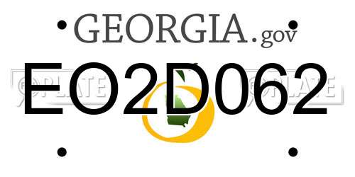 EO2D062 Georgia License Plate