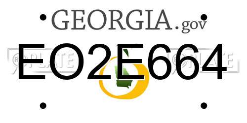 EO2E664 Georgia License Plate