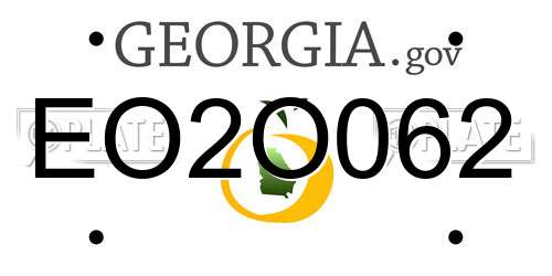 EO2O062 Georgia License Plate