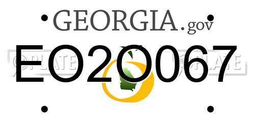 EO2O067 Georgia License Plate