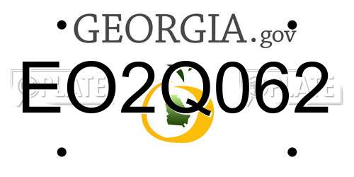 EO2Q062 Georgia License Plate