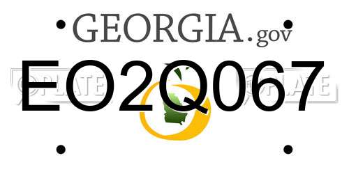 EO2Q067 Georgia License Plate