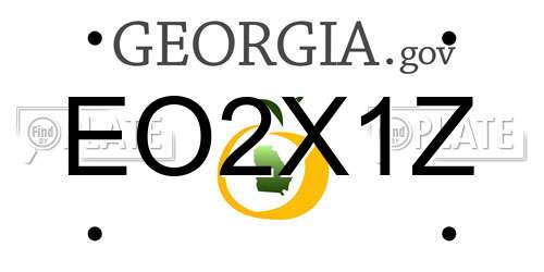 EO2X1Z Georgia License Plate